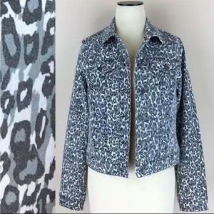 d.jeans Leopard Print Denim Jacket